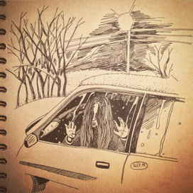 Машина, ночь, фонарь и я