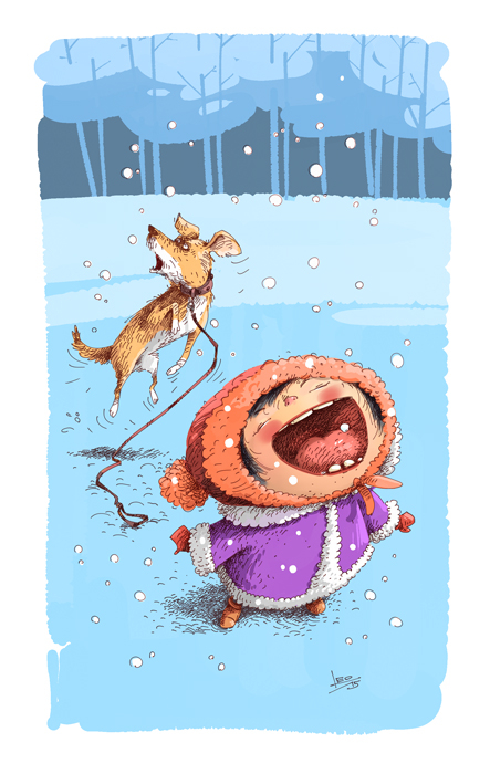 Снежинки падали...