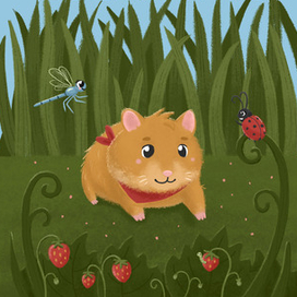 Обложка к книге "Рыжий Помпон в зеленой траве"