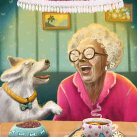 Бабуля и пес