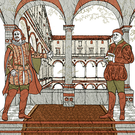 Иллюстрация к пьесе У. Шекспира "Укрощение строптивой"