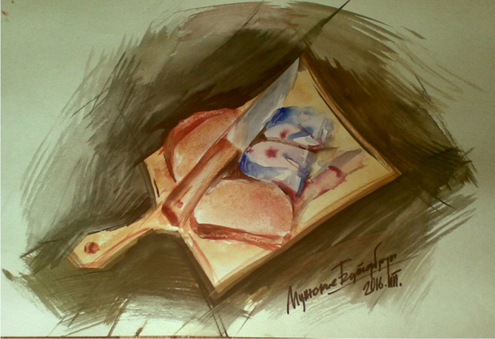 Два кусочека селедки у меня лежали на столе...