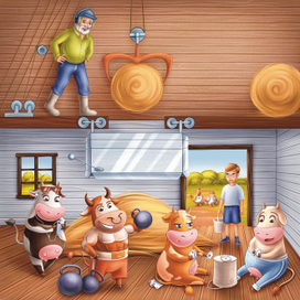 Утро на ферме у дедушки