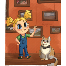 Персонажи девочка и кот