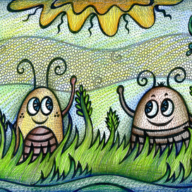 Жучки в траве