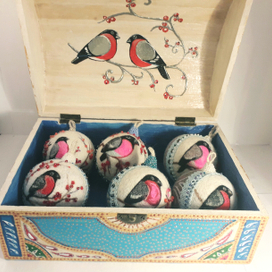 Набор новогодних украшений из шерсти