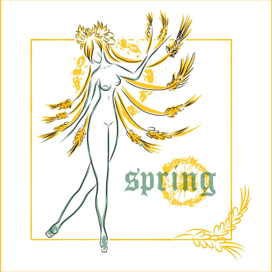 Beautiful seasons: Spring / Adobe Illustrator Draw