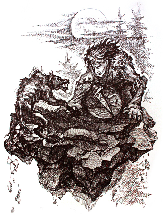 пёс Саруман и Фолко над обрывом