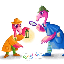 Фламинго изучают английский язык