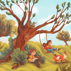 Весенняя обложка для детского благотворительного журнала