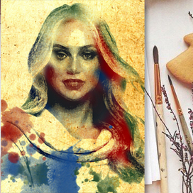 Цифровой портрет по фото в стиле Гранж