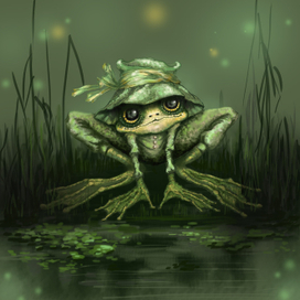 Лягуша в шляпке