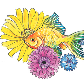 Цветы и рыба