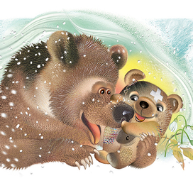 Ожил! Плюшевый медвежонок нашёл себе маму.