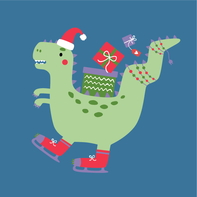 Динозавр на коньках