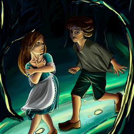 Серия иллюстраций к сказке "Гензель и Гретель"