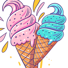 Pink and Blue Ice Cream