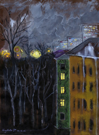 ночной пейзаж - ангелы