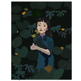 девочка с цветком