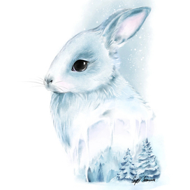 Зимний кролик с ёлочками