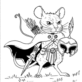 Мышь-рейнджер в стиле комикса, персонаж для игры DnD