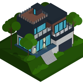 Дом в технике изометрия