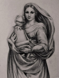 Мадонна с лягушенком Кермитом