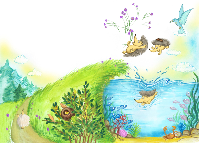 Разворот к книге "Ежик по имени Одуванчик"