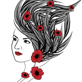 Маки в волосах