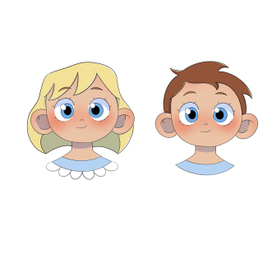Девочка и мальчик макет для детской вешалки 