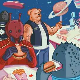 hamburger in space    -----_____----  Космические гамбургеры