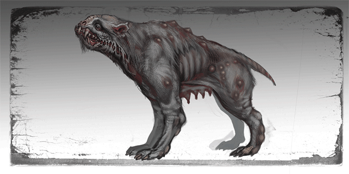 монстр - мутировавшая собака.