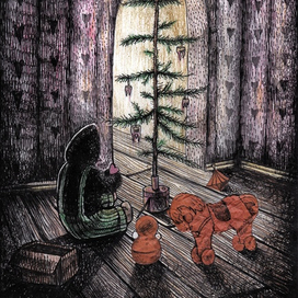 "Шшш наряжает ёлку"