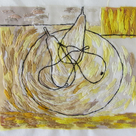 Вышитый коллаж по мотивам картины Бена Николсона