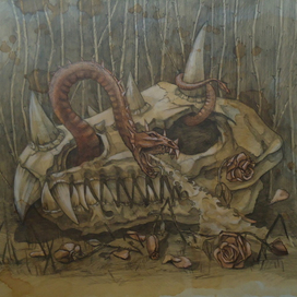 Череп и роза