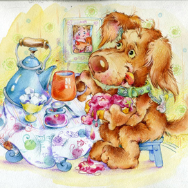 Иллюстрация к сборнику стихов Михаила Пляцковского ,,Жили-были пони,,  стихотворению ,,Жила-была собака,,