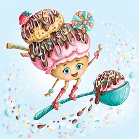 Бренд персонаж для кафе-мороженое