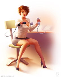 девушка и телефоны