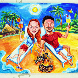 Шарж по фото на холсте