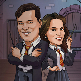 Цифровой шарж "Хогвартс" (Гарри Поттер)