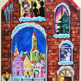 Домик новогодний