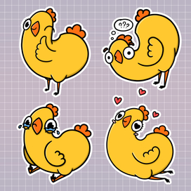 Стикеры курочка