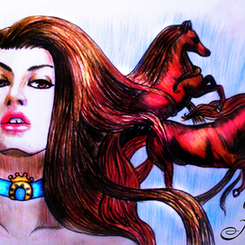 Портрет цветными карандашами