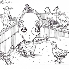 Inktober 2018, 5 тема - Цыпленок