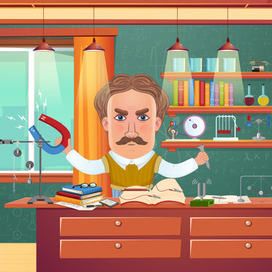 Никола Тесла в своей лаборатории