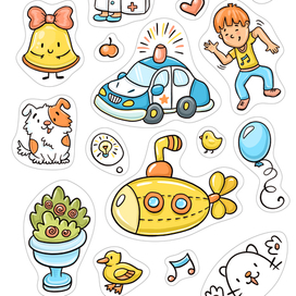 Стикеры к моей новой раскраске "Город Профессий"