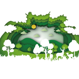 Иллюстрация в стиле Paper Cut