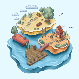 Остров. Изометрия.