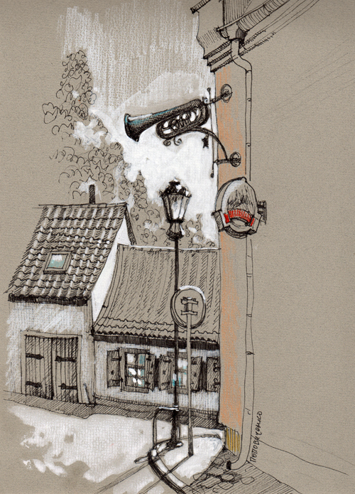 Старая улочка Ольштына.