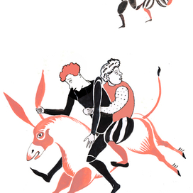 Иллюстрация к книге Алексея Дурново "Рыжий рыцарь".Побег.Издательство albuscorvus